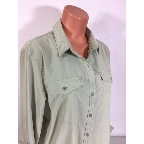 Eddie Bauer Utility Shirt Roll Up Sleeves Womens Large - Picture 2 of 8